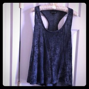 Rock & Republic Grey Animal Print Snakeskin Razorback‎ Cotton Blend Tank L